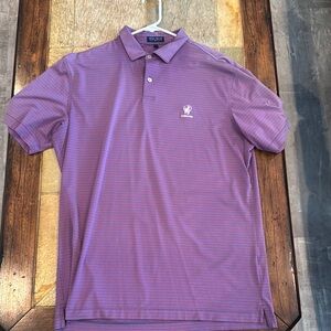 Peter Millar Purple Striped Polo Shirt